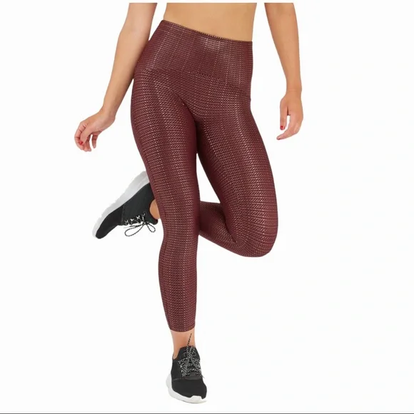 Spanx Booty Boost 7/8 Active Leggings in Wine - Picture 2 of 7